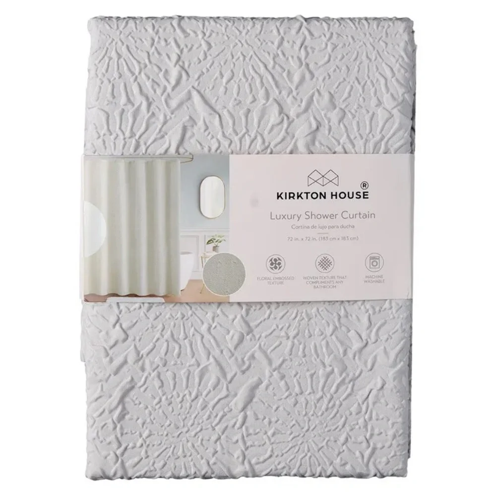 NWT Kirkton House Luxury Shower Curtain in White 72 x 72